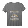 Damen Camping und Wein T-Shirt mit V-Ausschnitt – Lustiges Geschenk für Frauen, die Natur und Wein lieben