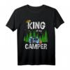 King Of The Camper Camping Wohnwagen T-Shirt – Lustiges Campingplatz T-Shirt für Camper, Familien & Freizeitabenteuer als Geschenk