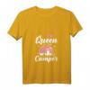 Damen Queen Of The Camper Camping T-Shirt mit V-Ausschnitt – Lustiges Outdoor Shirt für Camping, Wohnmobil & Naturfreunde