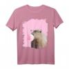 Pink T-Shirt mit Capybara Kaugummi und Brille - Lustiges Tiermotiv für Tierliebhaber und Fans