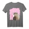 Pink T-Shirt mit Capybara Kaugummi und Brille - Lustiges Tiermotiv für Tierliebhaber und Fans