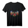 Damen Mohn & Stiefmütterchen Blumen Ukrainanisches Vyshyvanka T-Shirt mit V-Ausschnitt – Perfekt für Geburtstage & Unabhängigkeitstag