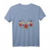 Damen Mohn & Stiefmütterchen Blumen Ukrainanisches Vyshyvanka T-Shirt mit V-Ausschnitt – Perfekt für Geburtstage & Unabhängigkeitstag