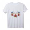 Damen Mohn & Stiefmütterchen Blumen Ukrainanisches Vyshyvanka T-Shirt mit V-Ausschnitt – Perfekt für Geburtstage & Unabhängigkeitstag