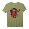 Oni Maske Japanischer Dämon Teufel Ronin T-Shirt – Minimalistische Streetwear für Otaku, Anime und Manga Fans, japanisches Kunstdesign, Vaporwave & Goth Style