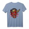 Oni Maske Japanischer Dämon Teufel Ronin T-Shirt – Minimalistische Streetwear für Otaku, Anime und Manga Fans, japanisches Kunstdesign, Vaporwave & Goth Style