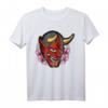 Oni Maske Japanischer Dämon Teufel Ronin T-Shirt – Minimalistische Streetwear für Otaku, Anime und Manga Fans, japanisches Kunstdesign, Vaporwave & Goth Style