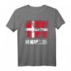 Dänemark Flagge T-Shirt | Vintage Grunge Dänische Flagge Geschenk für Urlaub, Turniere & nationale Feiertage