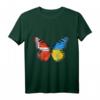 Dänische Ukrainische Flagge Schmetterling T-Shirt – Kulturelles Design für Dänemark und Ukraine Fans