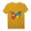 Dänische Ukrainische Flagge Schmetterling T-Shirt – Kulturelles Design für Dänemark und Ukraine Fans
