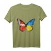 Dänische Ukrainische Flagge Schmetterling T-Shirt – Kulturelles Design für Dänemark und Ukraine Fans