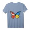 Dänische Ukrainische Flagge Schmetterling T-Shirt – Kulturelles Design für Dänemark und Ukraine Fans