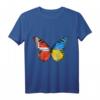 Dänische Ukrainische Flagge Schmetterling T-Shirt – Kulturelles Design für Dänemark und Ukraine Fans