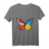 Dänische Ukrainische Flagge Schmetterling T-Shirt – Kulturelles Design für Dänemark und Ukraine Fans