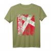 Dänemark Flagge T-Shirt für Damen, Herren und Kinder – Klassisch geschnitten, doppelt genähter Saum, ideales Fan- und Souvenir-Shirt