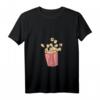 Damen Retro Popcorn Kostüm T-Shirt mit V-Ausschnitt für Fasching & Karneval – Gruppenkostüm, Partnerlook & Geschenkidee für Weihnachten, Geburtstag & Valentinstag
