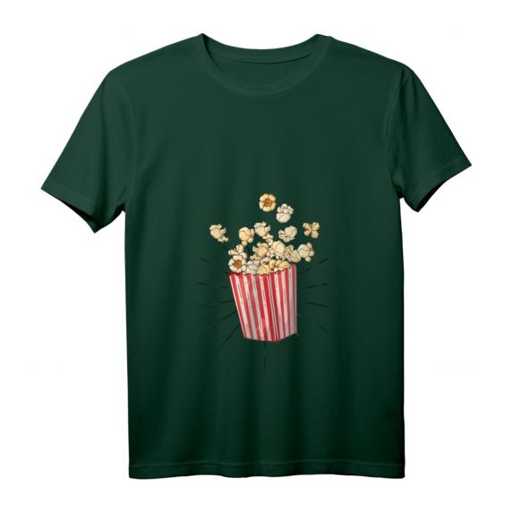 Damen Retro Popcorn Kostüm T-Shirt mit V-Ausschnitt für Fasching & Karneval – Gruppenkostüm, Partnerlook & Geschenkidee für Weihnachten, Geburtstag & Valentinstag