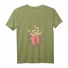 Damen Retro Popcorn Kostüm T-Shirt mit V-Ausschnitt für Fasching & Karneval – Gruppenkostüm, Partnerlook & Geschenkidee für Weihnachten, Geburtstag & Valentinstag
