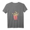 Damen Retro Popcorn Kostüm T-Shirt mit V-Ausschnitt für Fasching & Karneval – Gruppenkostüm, Partnerlook & Geschenkidee für Weihnachten, Geburtstag & Valentinstag