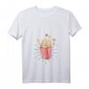 Damen Retro Popcorn Kostüm T-Shirt mit V-Ausschnitt für Fasching & Karneval – Gruppenkostüm, Partnerlook & Geschenkidee für Weihnachten, Geburtstag & Valentinstag