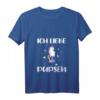 Ich liebe Pupsen Pupsendes Einhorn T-Shirt mit V-Ausschnitt – Lustiges Geschenk für Damen zum Geburtstag, Weihnachten & Ostern