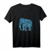 Blaues Elefanten T-Shirt mit indischem Muster – Symbol für Ruhe, Kraft und Unterbewusstsein