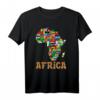 Afrika Karte T-Shirt Landkarte mit Flaggen - Perfektes Geschenk für Afrika-Liebhaber, Reisende & Familienmitglieder