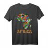 Afrika Karte T-Shirt Landkarte mit Flaggen - Perfektes Geschenk für Afrika-Liebhaber, Reisende & Familienmitglieder