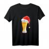 Bier mit Weihnachtsmütze T-Shirt - Lustiges Weihnachtsgeschenk für Bierliebhaber, Brauer & Sauf-Fans