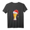 Bier mit Weihnachtsmütze T-Shirt - Lustiges Weihnachtsgeschenk für Bierliebhaber, Brauer & Sauf-Fans
