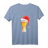 Bier mit Weihnachtsmütze T-Shirt - Lustiges Weihnachtsgeschenk für Bierliebhaber, Brauer & Sauf-Fans