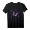 Lila Schmetterling mit Sternen T-Shirt – Buntes Design für Naturliebhaber, Tier- und Blumenfans mit Glitzer