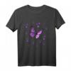 Lila Schmetterling mit Sternen T-Shirt – Buntes Design für Naturliebhaber, Tier- und Blumenfans mit Glitzer