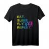 Eat Sleep Fly Repeat Skydive Skydiving T-Shirt – Lustiges Geschenk für Fallschirmspringer & Extremsportfans