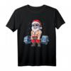 Weihnachtsmann Gewichtheben Fitness T-Shirt - Lustiges Xmas Gym Shirt für Männer und Kraftsportler als Geschenk