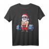 Weihnachtsmann Gewichtheben Fitness T-Shirt - Lustiges Xmas Gym Shirt für Männer und Kraftsportler als Geschenk