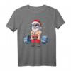 Weihnachtsmann Gewichtheben Fitness T-Shirt - Lustiges Xmas Gym Shirt für Männer und Kraftsportler als Geschenk