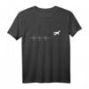 Flugzeug Herzschlag Urlaub Flieger EKG Pilot Flug Geschenk T-Shirt – Perfektes Geschenk für Flugzeugfans, Piloten & Reiseliebhaber