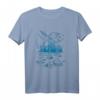 Angler im Fluss - HapKoala T-Shirt für Fischer und Naturfans mit Fliegenfischer Motiv