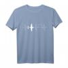 Flugzeug Herzschlag Pilot Herz EKG Fliegen - T-Shirt für Piloten, Flugkapitäne, Fluglotsen & Modellflug-Enthusiasten
