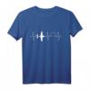 Flugzeug Herzschlag Pilot Herz EKG Fliegen - T-Shirt für Piloten, Flugkapitäne, Fluglotsen & Modellflug-Enthusiasten