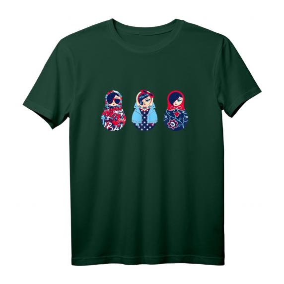 Matroschka Trio T-Shirt: Pinup, Graffiti & Folklore Design – Exklusives Geburtstagsgeschenk für Matroschka Fans & Streetwear Liebhaber