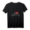 Damen Frankfurt Skyline Herzschlag Fan T-Shirt mit V-Ausschnitt – Für echte Frankfurter Liebhaber, Skyline & Sehenswürdigkeiten