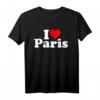 I LOVE HEART PARIS FRANKREICH T-Shirt – Liebesbekundung und Souvenir für Paris-Fans mit weißem Textstil