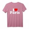 I LOVE HEART PARIS FRANKREICH T-Shirt – Liebesbekundung und Souvenir für Paris-Fans mit weißem Textstil