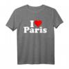 I LOVE HEART PARIS FRANKREICH T-Shirt – Liebesbekundung und Souvenir für Paris-Fans mit weißem Textstil