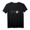 Frankreich Karte mit Herzschlag Vintage Flagge Frankreich T-Shirt - Retro Design für France Fans und Urlauber