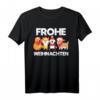 Frohe Weihnachten Katze Hund Fuchs Pinguin T-Shirt - Festliche Tiermotive für Erwachsene und Kinder, warm für Weihnachtsfeiern und Märkte