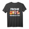 Frohe Weihnachten Katze Hund Fuchs Pinguin T-Shirt - Festliche Tiermotive für Erwachsene und Kinder, warm für Weihnachtsfeiern und Märkte