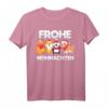 Frohe Weihnachten Katze Hund Fuchs Pinguin T-Shirt - Festliche Tiermotive für Erwachsene und Kinder, warm für Weihnachtsfeiern und Märkte